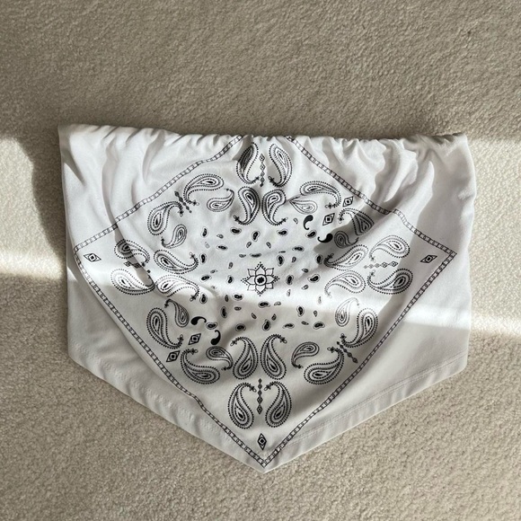 Fashion Nova Tops - White Bandana Tube Top
